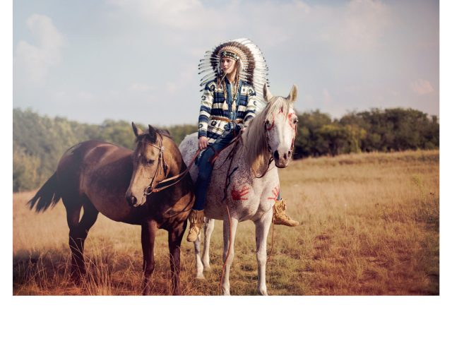 Native with horses