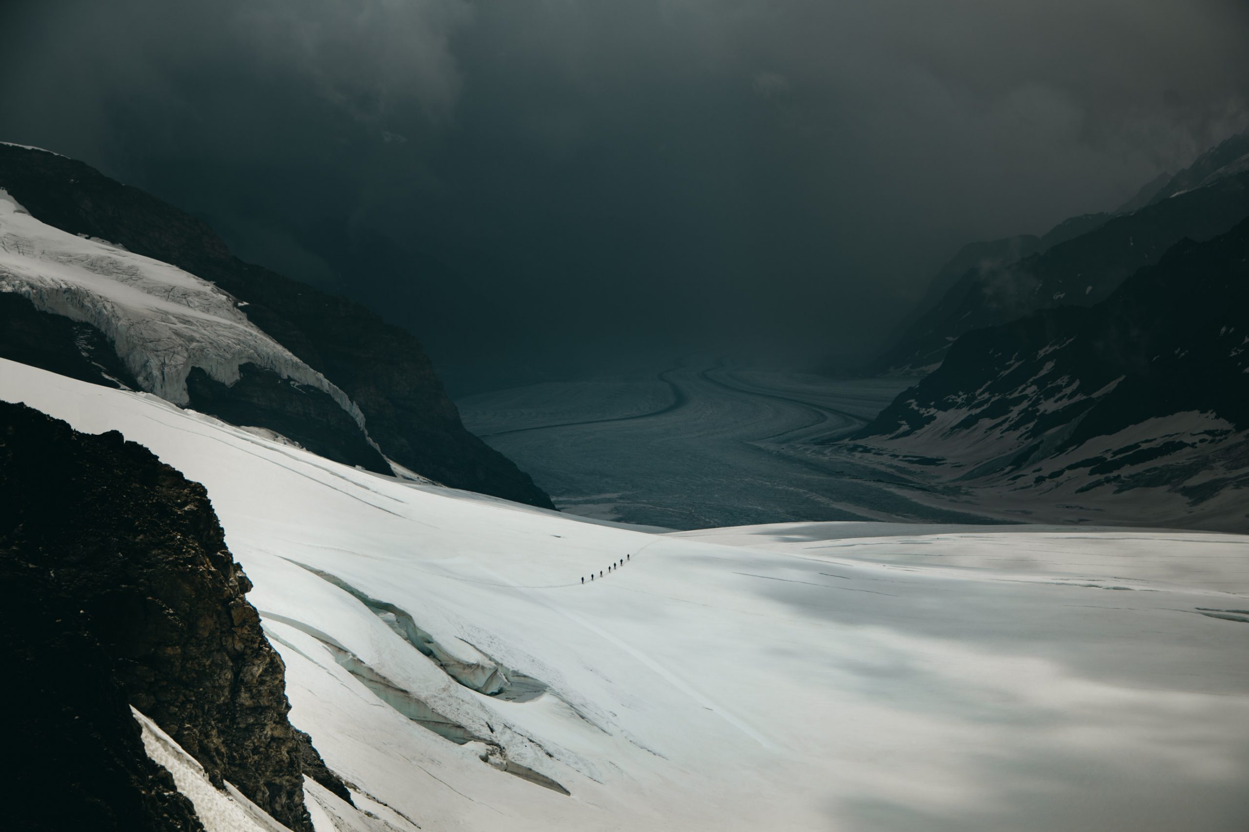 People on the Aletsch Glacier