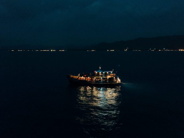 Boat at night