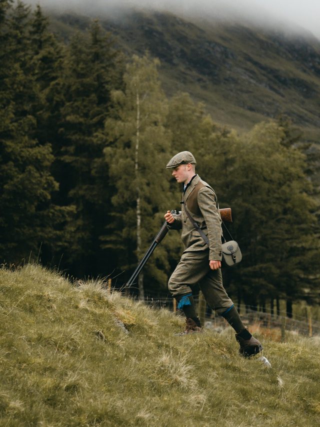 Driven hunt - hunter walking